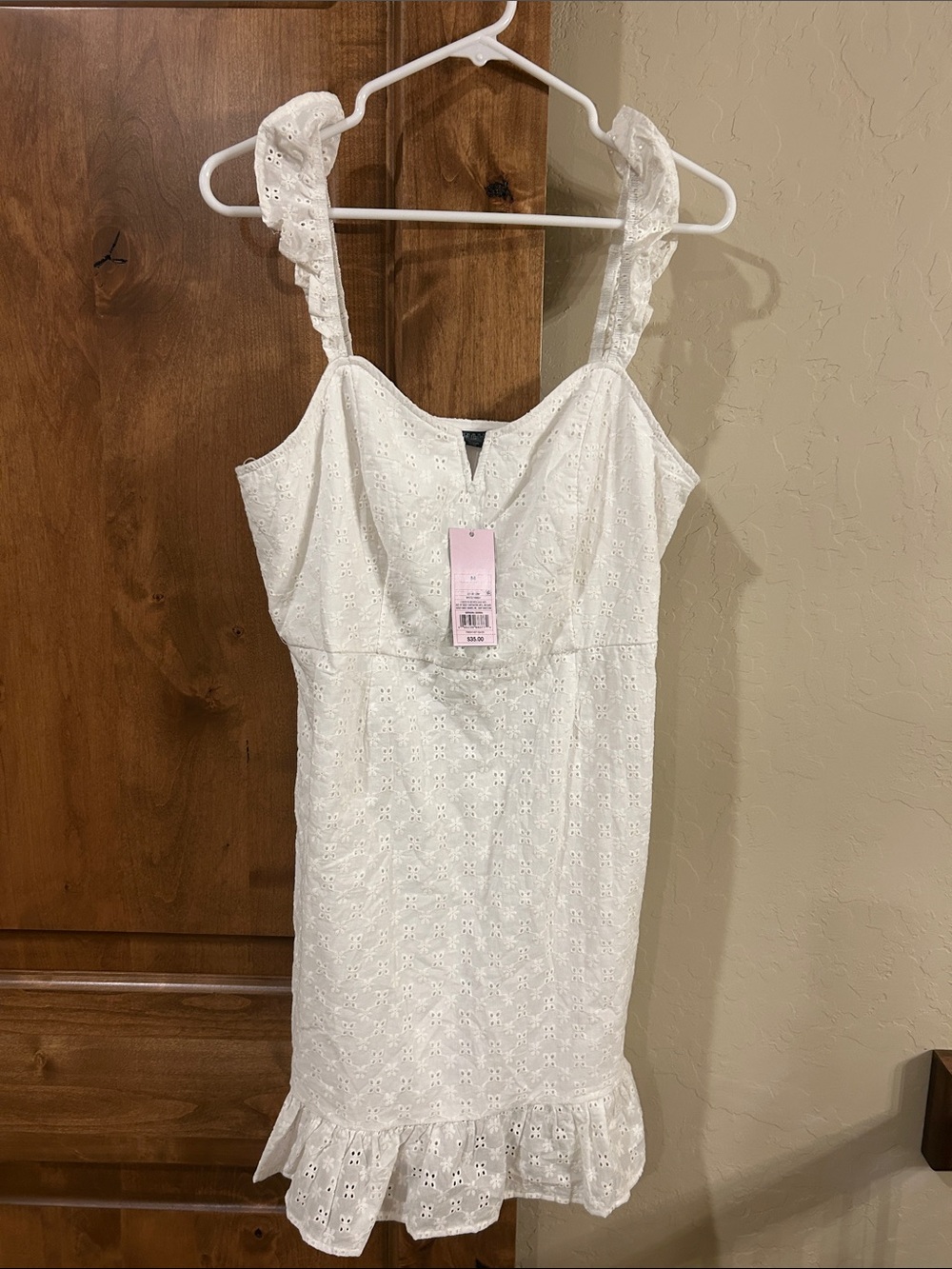 wild fable White Eyelet Ruffle Strap Sundress